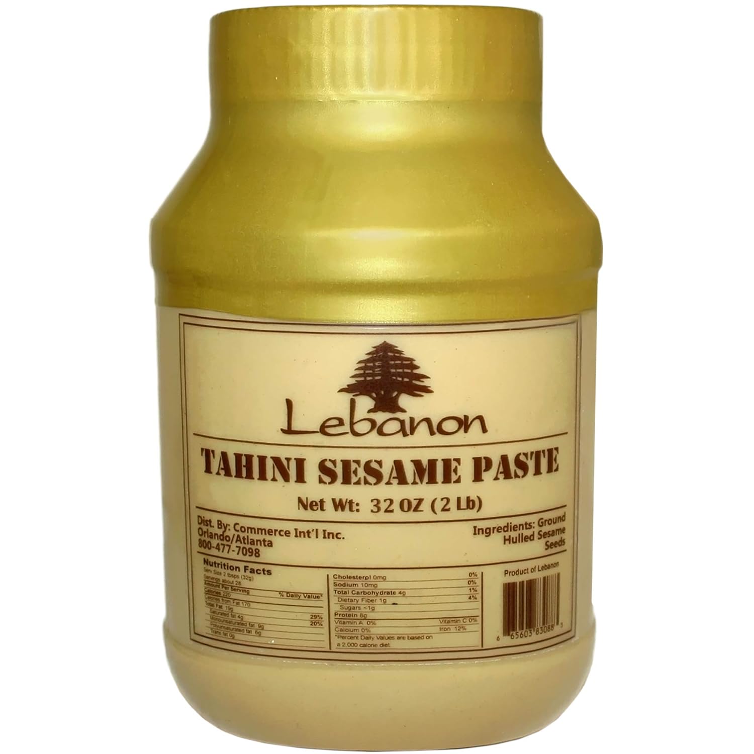20 Case -Lebanon Tahina - All Natural Tahini Sesame Paste (2 Lb) (Case of 12)
