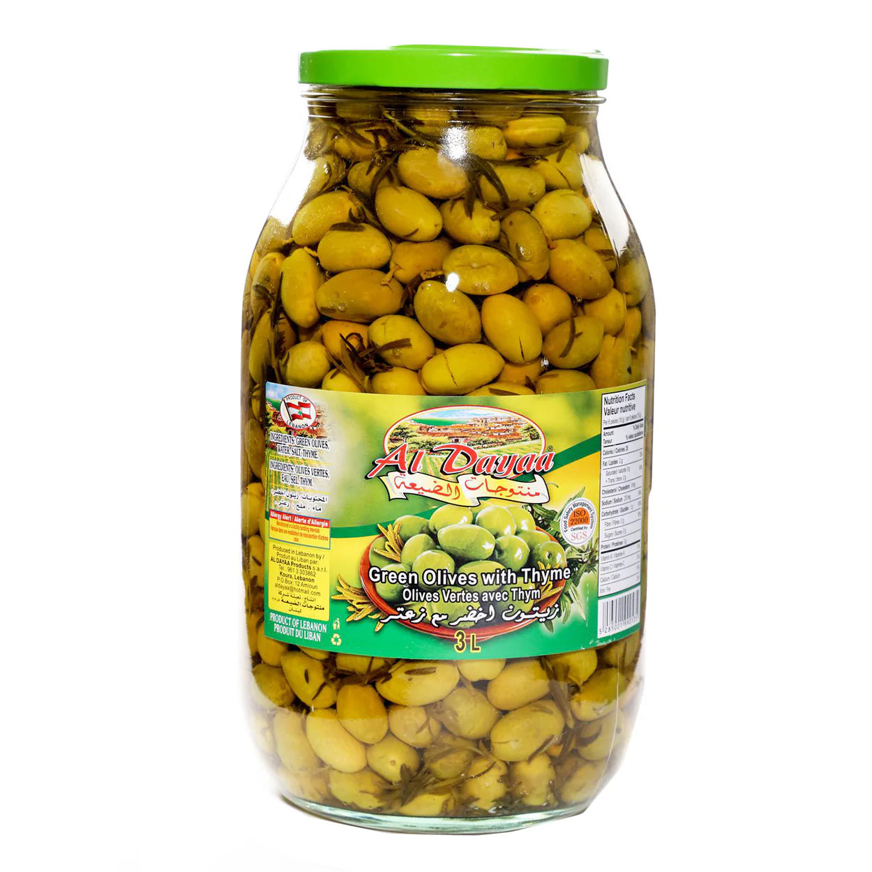 20 Case - Al Dayaa - Green Olives 3000g (Case of 4)